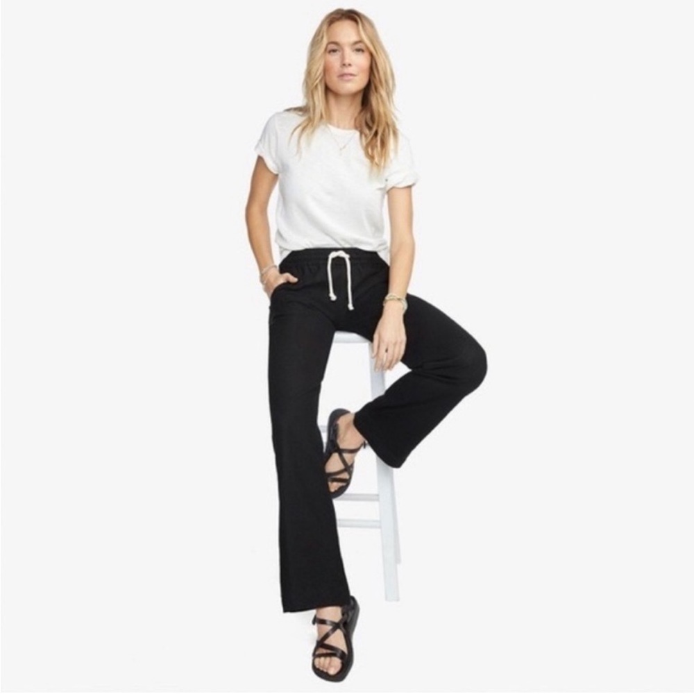 American Giant Linen Blend Wide Leg Black Pants